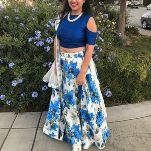 Blue floral chaniya choli